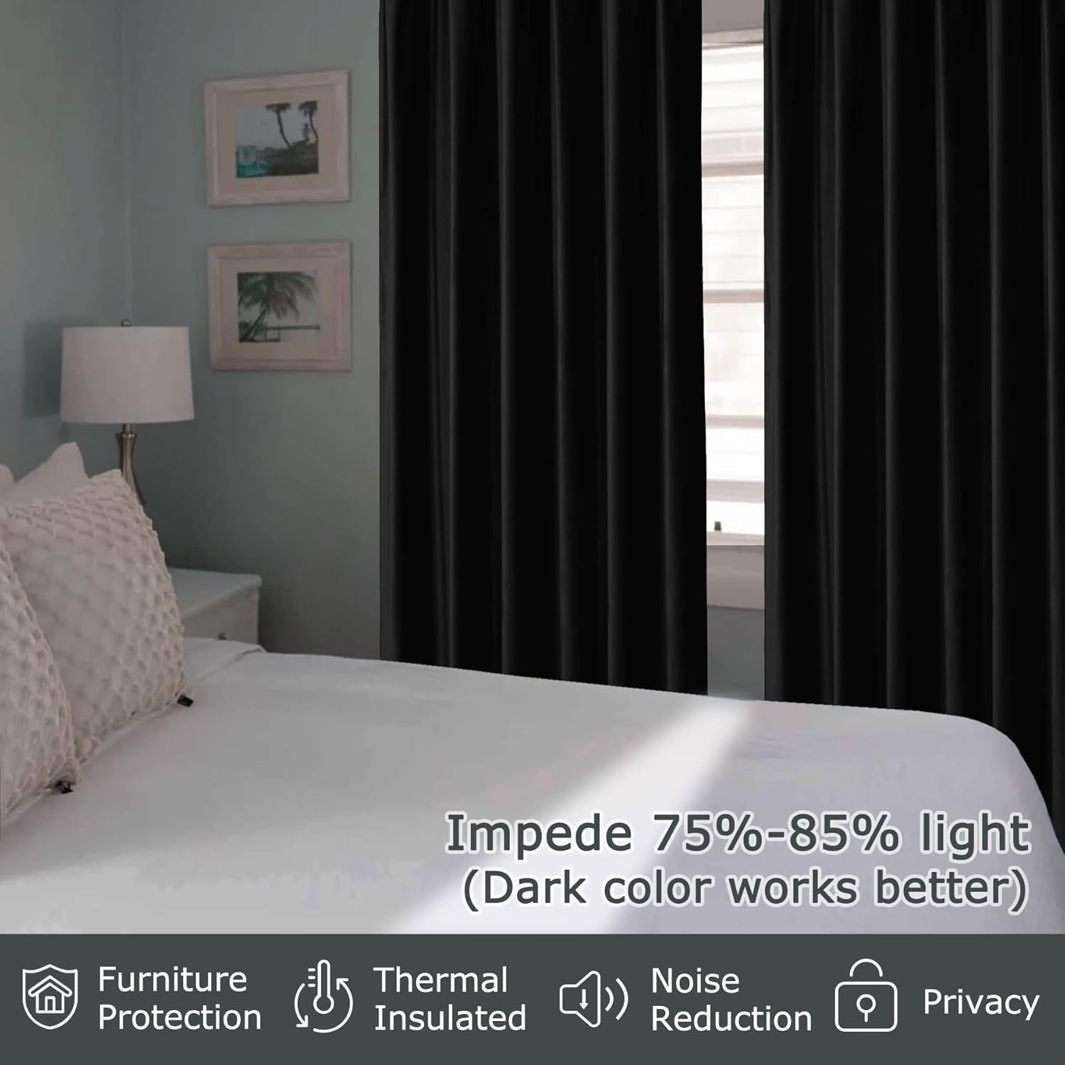 Frelement Cortinas de terciopelo de 144 pulgadas de largo, cortinas de oscurecimiento de habitación para ventanas altas, paneles de ventana con