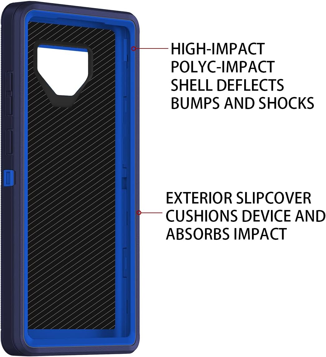 I-HONVA Funda para Galaxy Note 9 a prueba de golpes, a prueba de polvo y caídas, 3 capas de protección de cuerpo completo sin protector de pantalla,