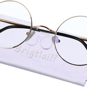 Brigtlaiff Gafas redondas de bloqueo de luz azul para hombres y mujeres, gafas de televisión para juegos de computadora, antifatiga ocular con marco Brigtlaiff Gafas redondas de bloqueo de luz azul para hombres y mujeres, gafas de televisión para juegos de computadora, antifatiga ocular con marco