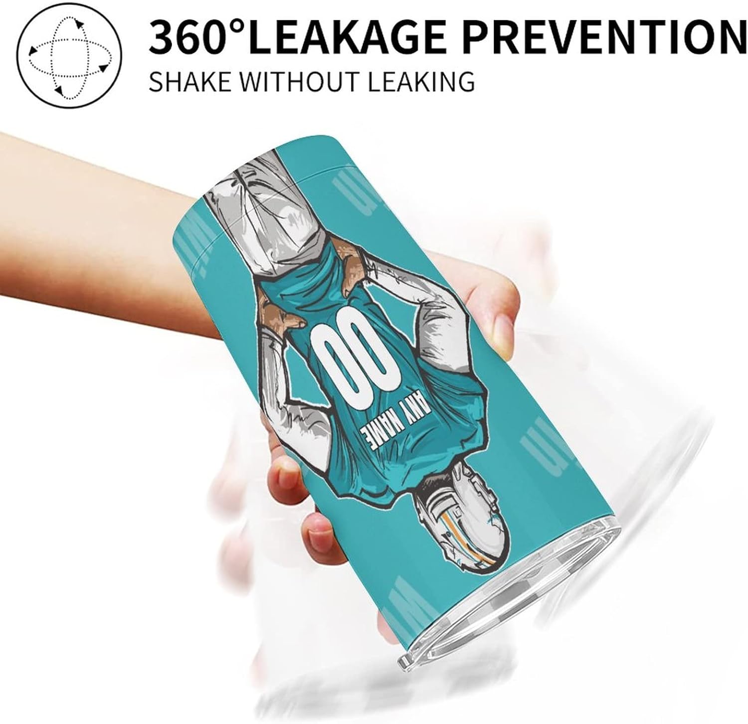 Custome – Botella de agua de fútbol, 20 onzas, tazas de café de fútbol para entrenadores, regalos de cumpleaños, termo aislado para adolescentes,