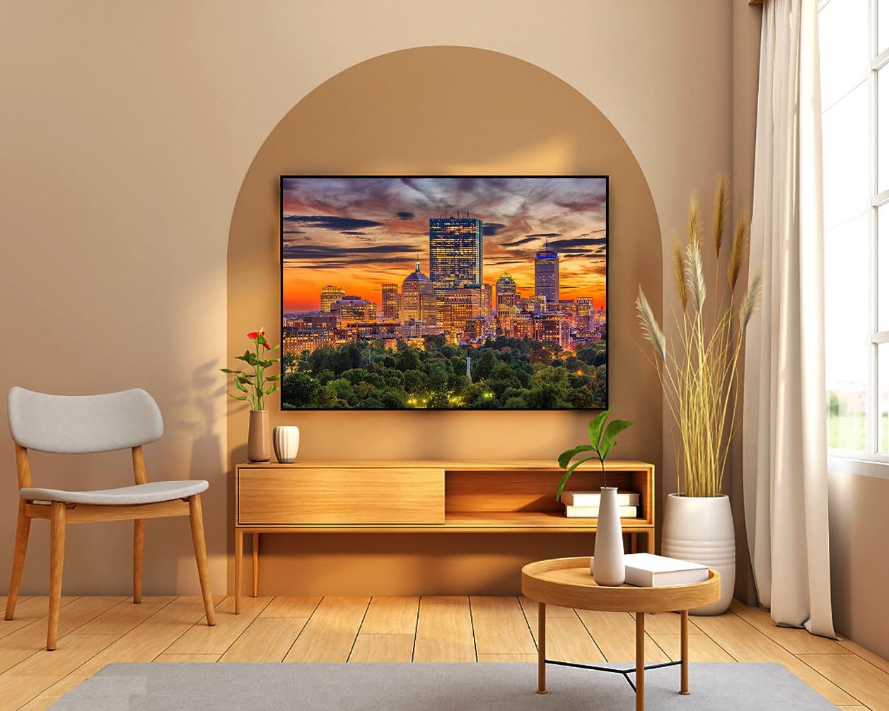 Paquete de 2 rompecabezas de 1000 piezas para Boston Downtown Skyline y New York City Midtown, rompecabezas para adultos de 1000 piezas en adelante,