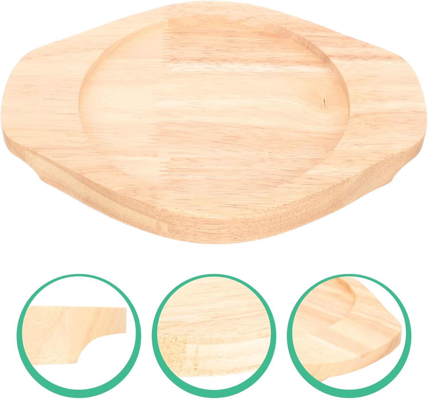 Salvamanteles de madera redondo de madera para carne, placa base de madera, posavasos para fajita, bandeja de madera, almohadilla de olla caliente,
