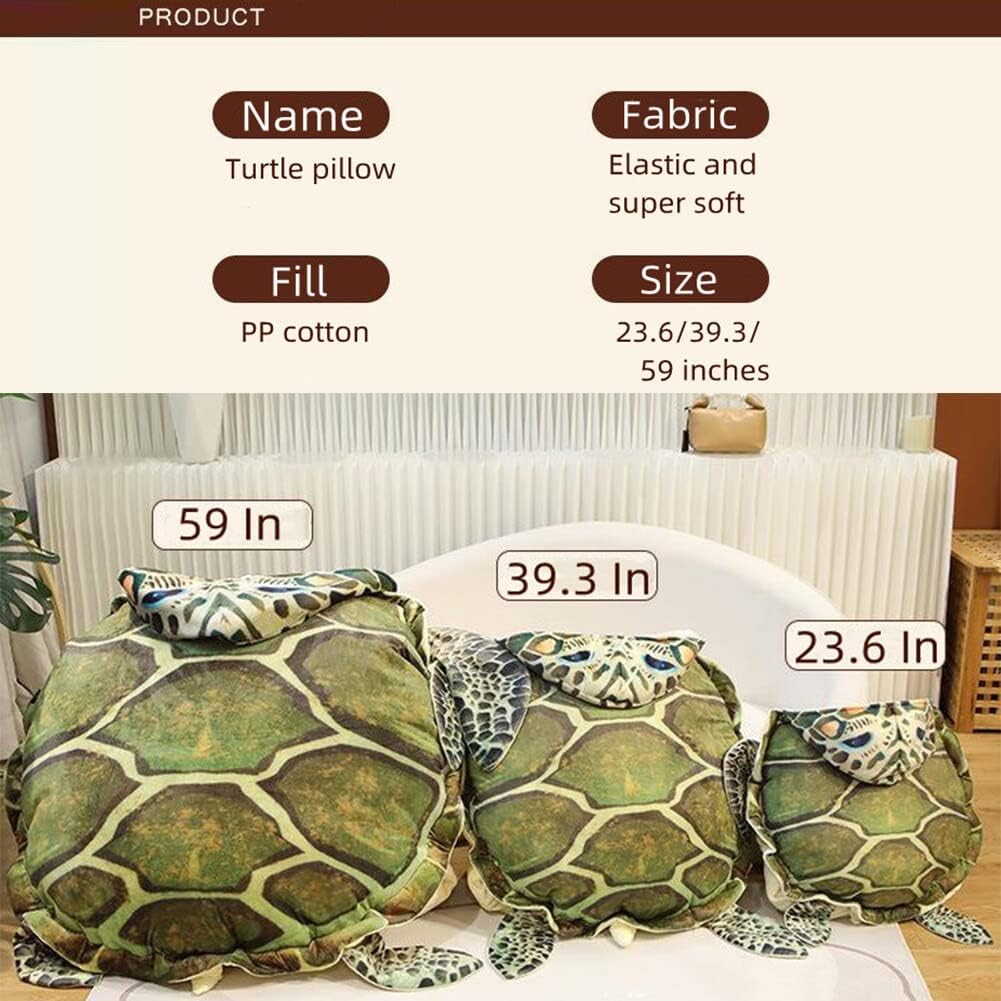 NUCGNEX Muñeca de peluche de tortuga gigante de concha de tortuga portátil