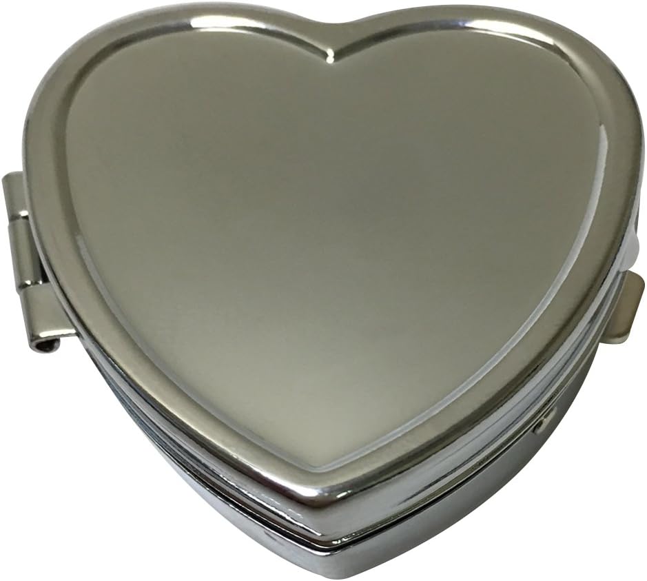 Pastillero de plata con 2 compartimentos en forma de corazón