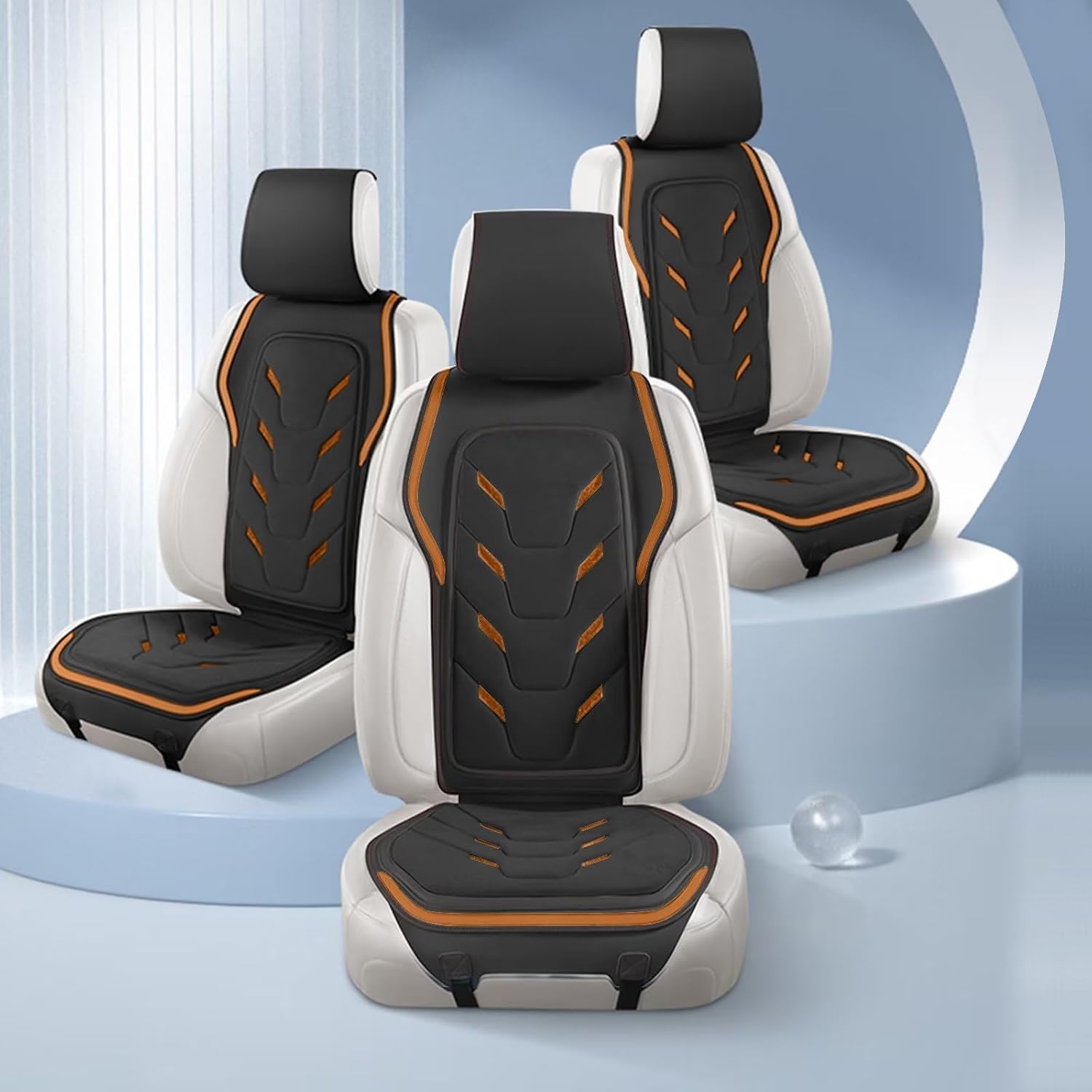 AOMSAZTO Cojín de asiento de automóvil para Mazda CX-9 2009-2021, funda de asiento delantero transpirable de lujo, impermeable, de piel sintética,