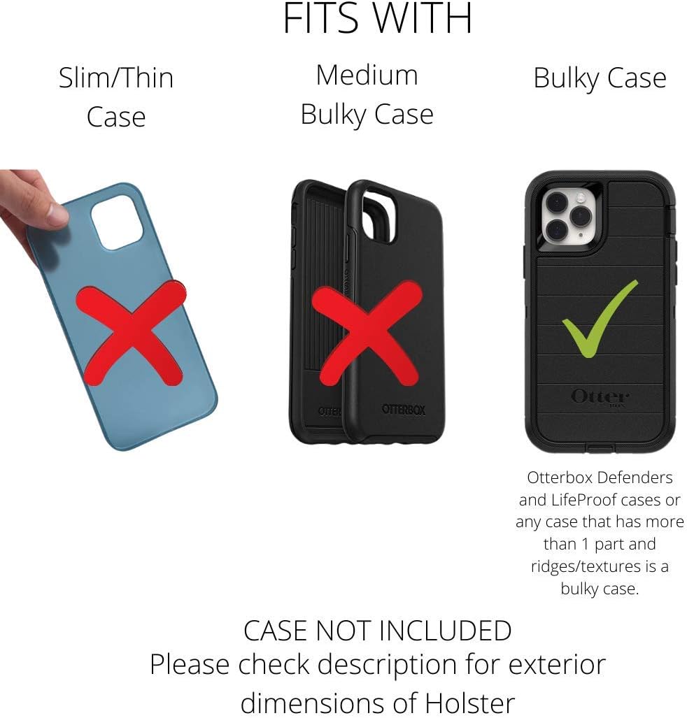 Turtleback Funda hecha para Note 20 Ultra compatible con OB Defender o fundas voluminosas, bolsa de cuero negro, horizontal resistente fabricada en