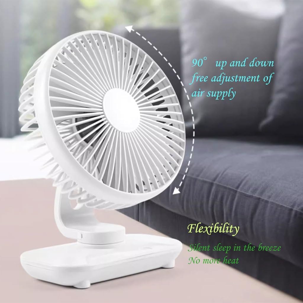 Ventilador pequeño y silencioso para escritorio, ventilador oscilante de 120, ventilador de circulación de refrigeración eficiente, 5 velocidades,