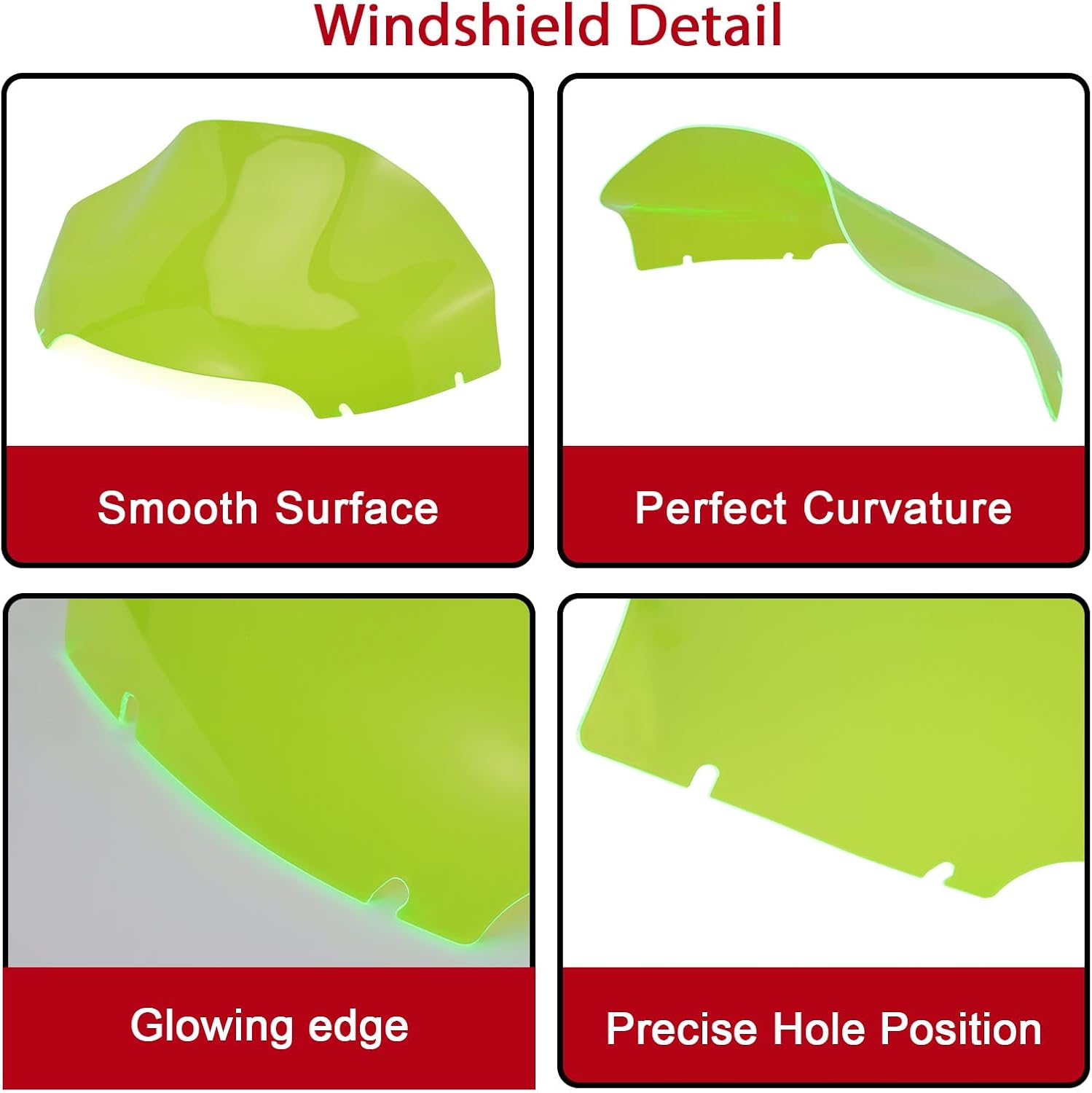 Parabrisas de 13 pulgadas para Harley Road Glide FLTR FLTRX 2014-2022 (doble deslizamiento ligero), color verde