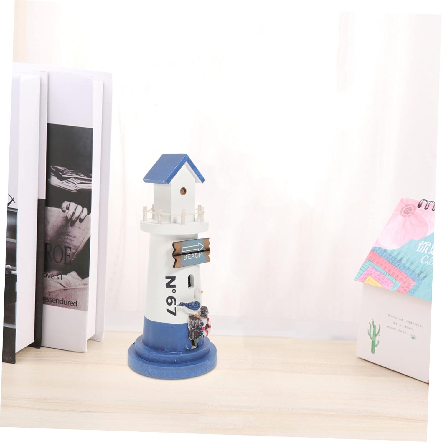 Abaodam 2pcs Lighthouse Ornaments Dining Table Decor Rustic Decorations Ocean Decor Beach Lighthouse Desk Topper Desktop Lighthouse Figurine