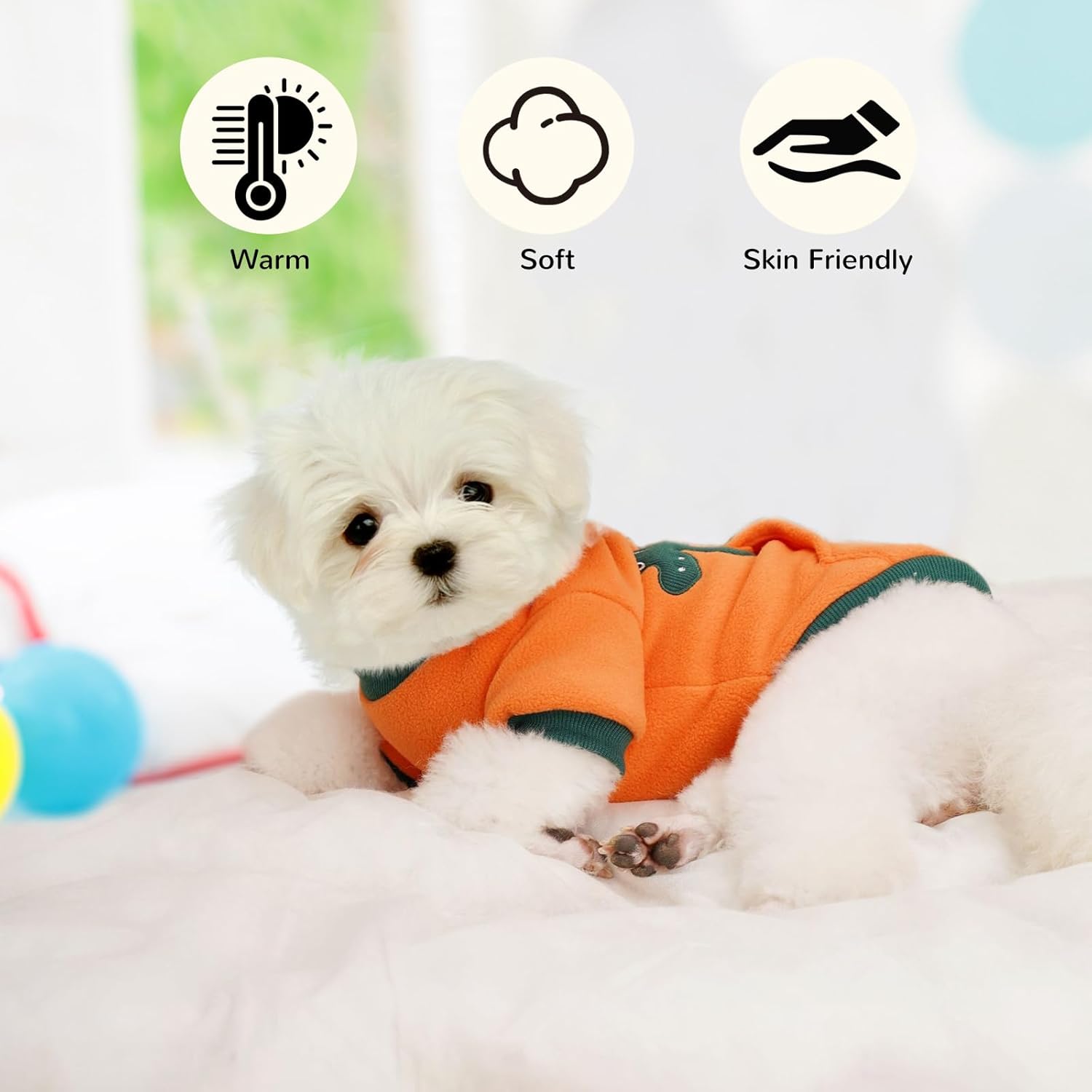 Suéter para perros cachorros y gatos, cálida sudadera estirada, lindo patrón de dinosaurio, ropa de invierno con bolsillo para perros pequeños y