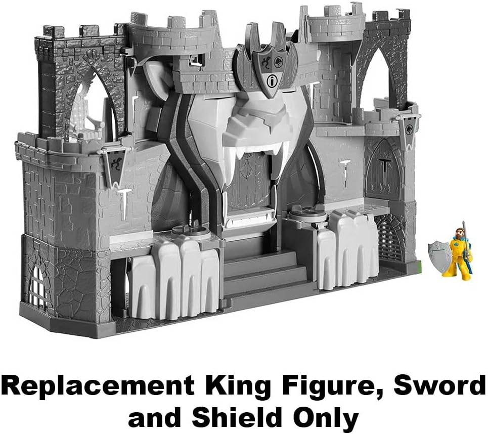 Imaginext Piezas de repuesto El Castillo del Reino del León – HCG45  Figura de recambio, espada y escudo