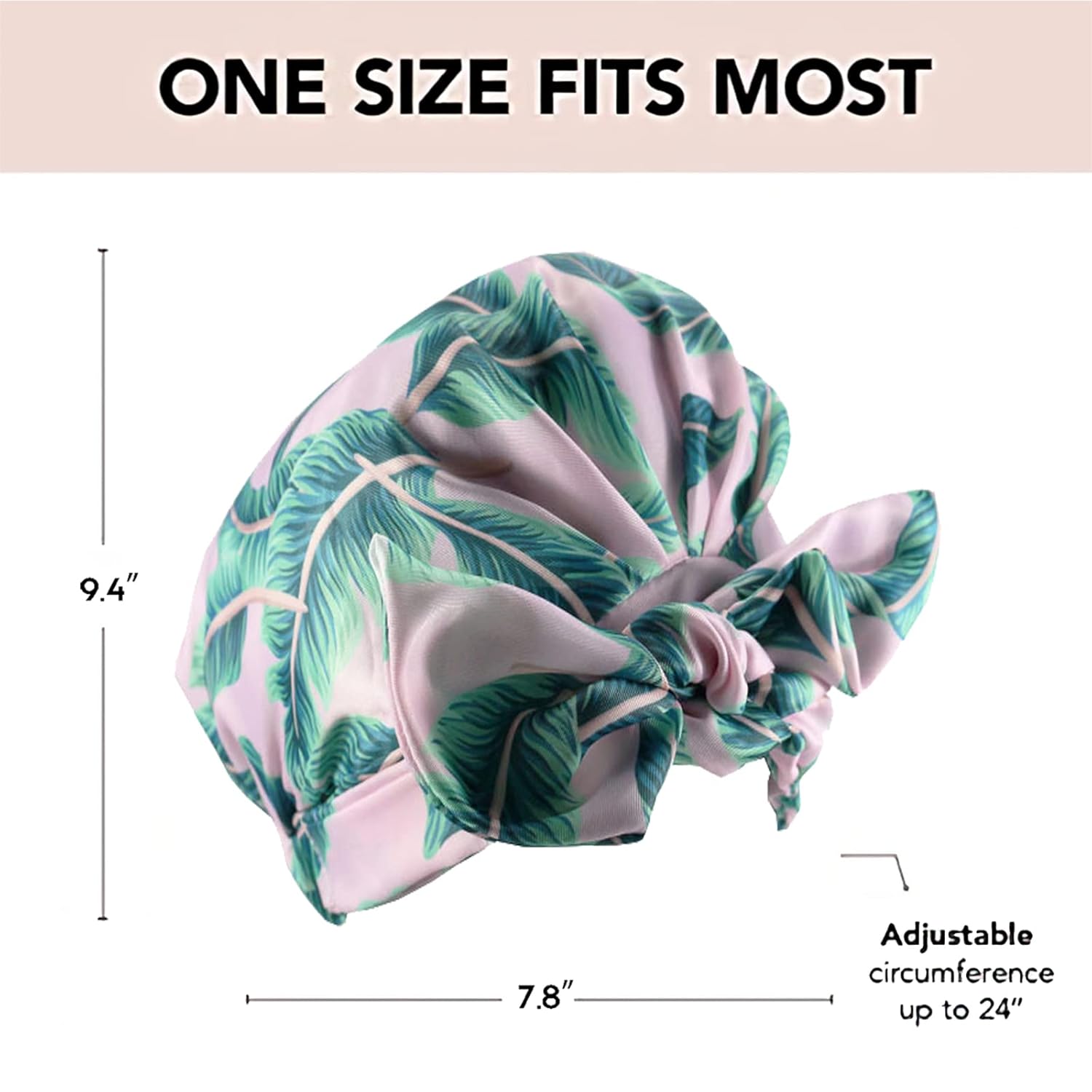 Gorros de ducha de lujo para mujer, reutilizables, impermeables, material satinado mejorado, gorro de ducha para cabello largo, revestimiento de EVA