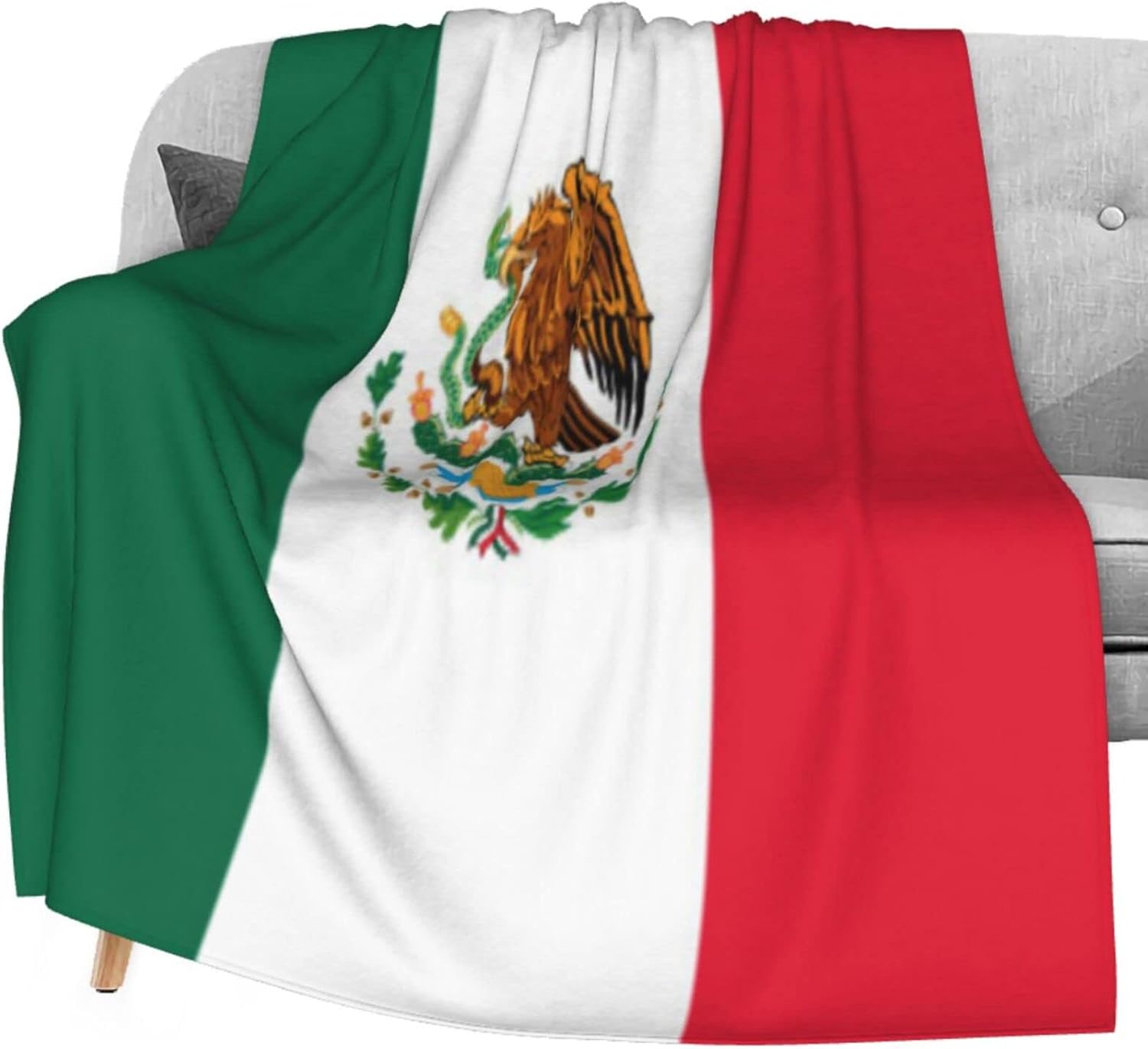 Delerain Manta suave de la bandera de México, 40 x 50 pulgadas, manta ligera de franela polar para sofá, cama, sofá, viajes, campamento, para niños
