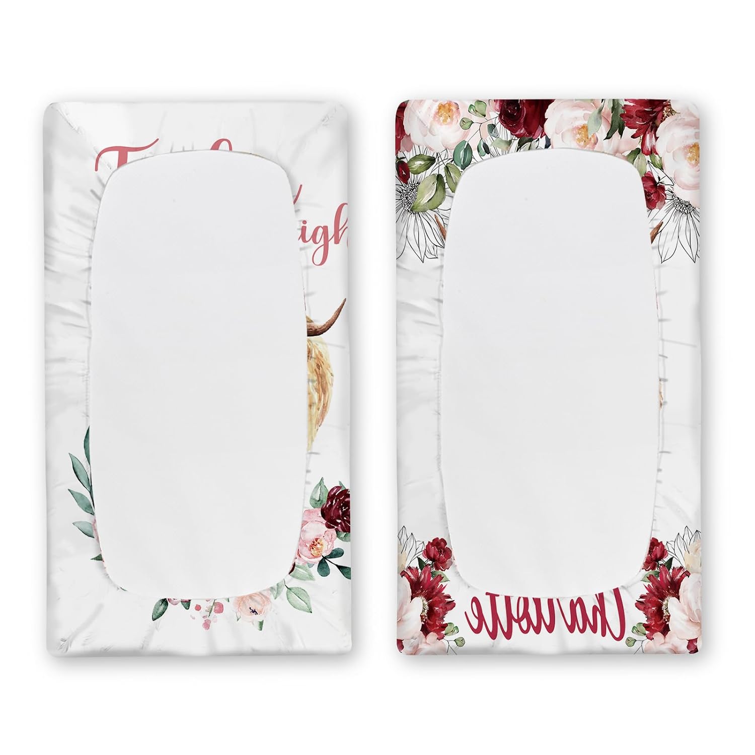Funda para cambiador personalizada, sábanas personalizadas para cambiar pañales con nombre, hojas de mesa de cambio de punto suave de jersey de