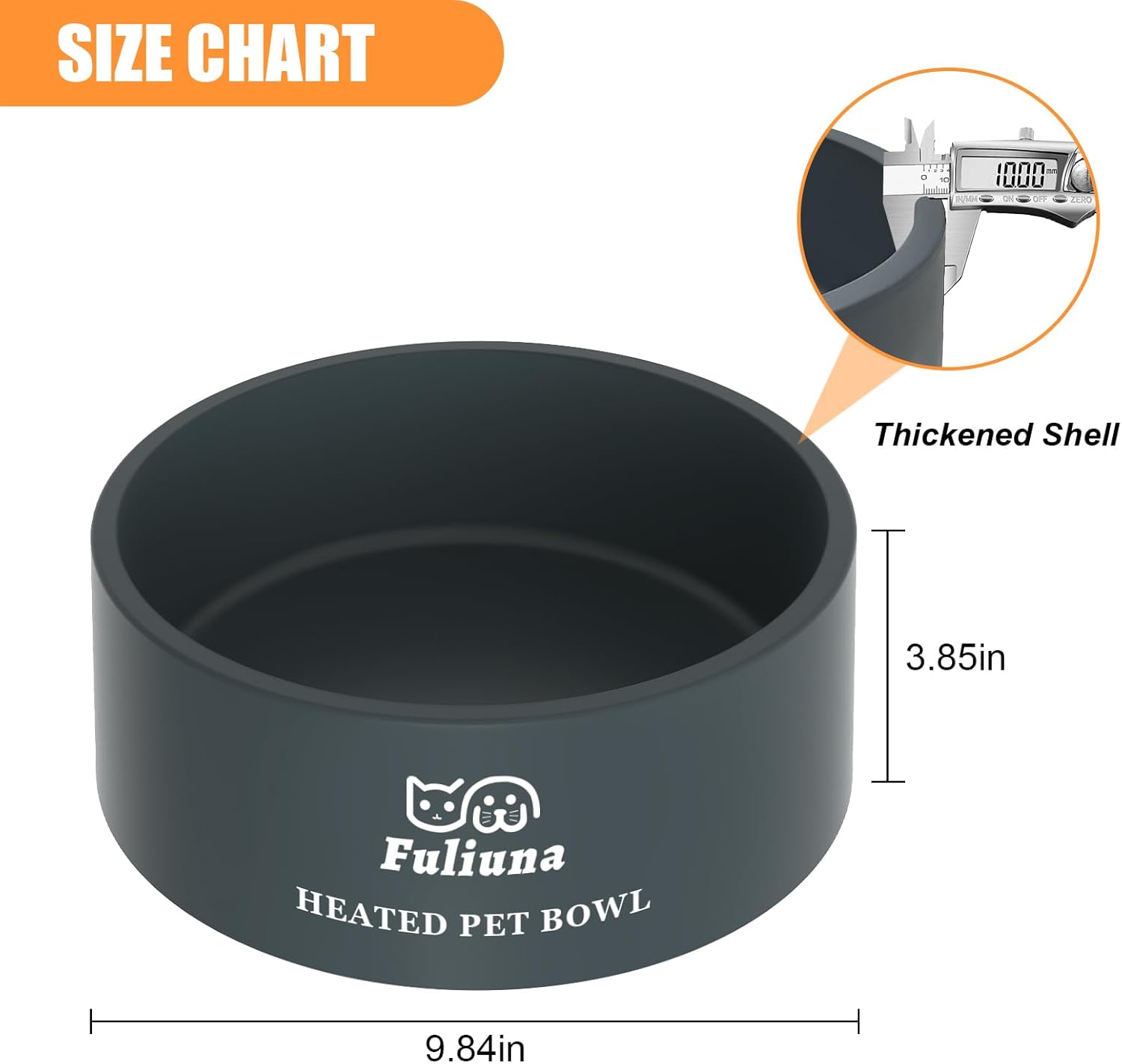 Cuenco térmico para mascotas con cable resistente a los masticables, cuenco térmico que proporciona agua potable en invierno para perros, gatos,
