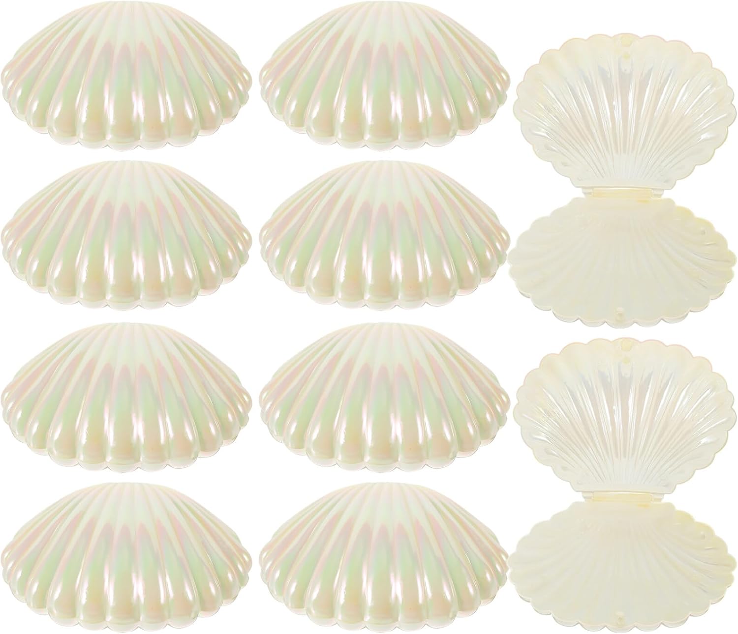 ABOOFAN 10 unids Cajas Caja de Caramelos Plato de Caramelo Plástico Titular de Conchas de Mar Titular de Conchas de Mar Joyería Plato de Joyería