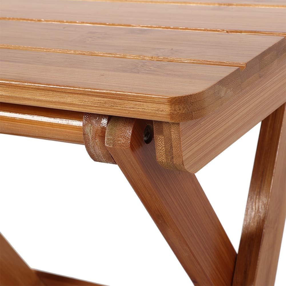 Taburete de asiento de bambú, compacto 11.2 x 7.7 x 12.4 in, taburete plegable de bambú, silla plegable de madera para usar en tu sala de estar,