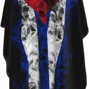 Capa de peluquería de salón de bandera cubana, capa de peluquería profesional impermeable para corte de pelo con cierre de presión ajustable, Capa de peluquería de salón de bandera cubana, capa de peluquería profesional impermeable para corte de pelo con cierre de presión ajustable,