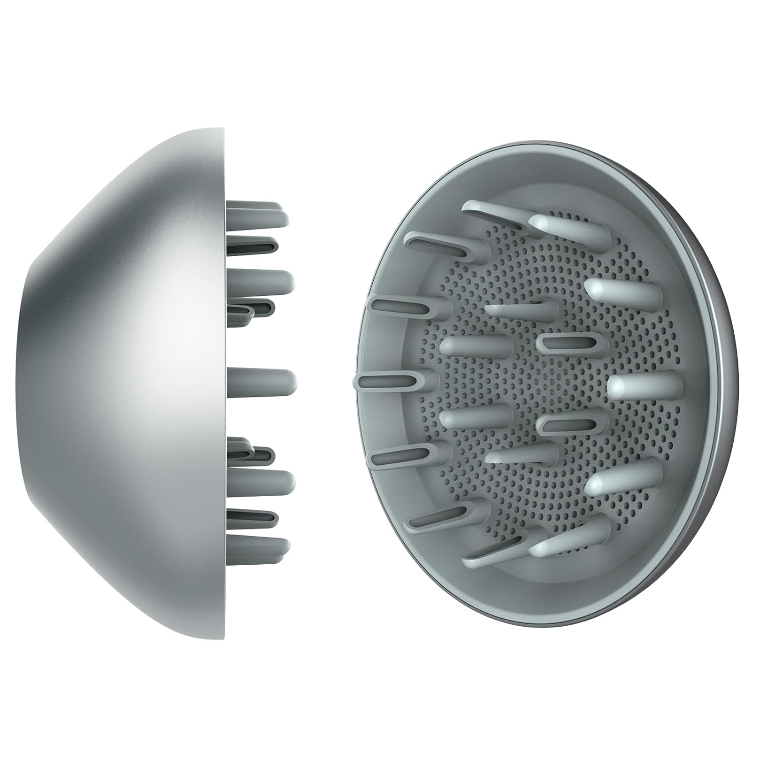Difusor para secador de pelo SuperFlow1, difusor magnético para cabello rizado u ondulado, rotación de 360, plateado
