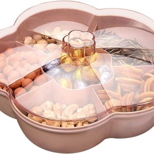 Caja de almacenamiento de aperitivos en forma de flor, bandeja para servir aperitivos con tapa, caja de almacenamiento de frutas y alimentos, Caja de almacenamiento de aperitivos en forma de flor, bandeja para servir aperitivos con tapa, caja de almacenamiento de frutas y alimentos,