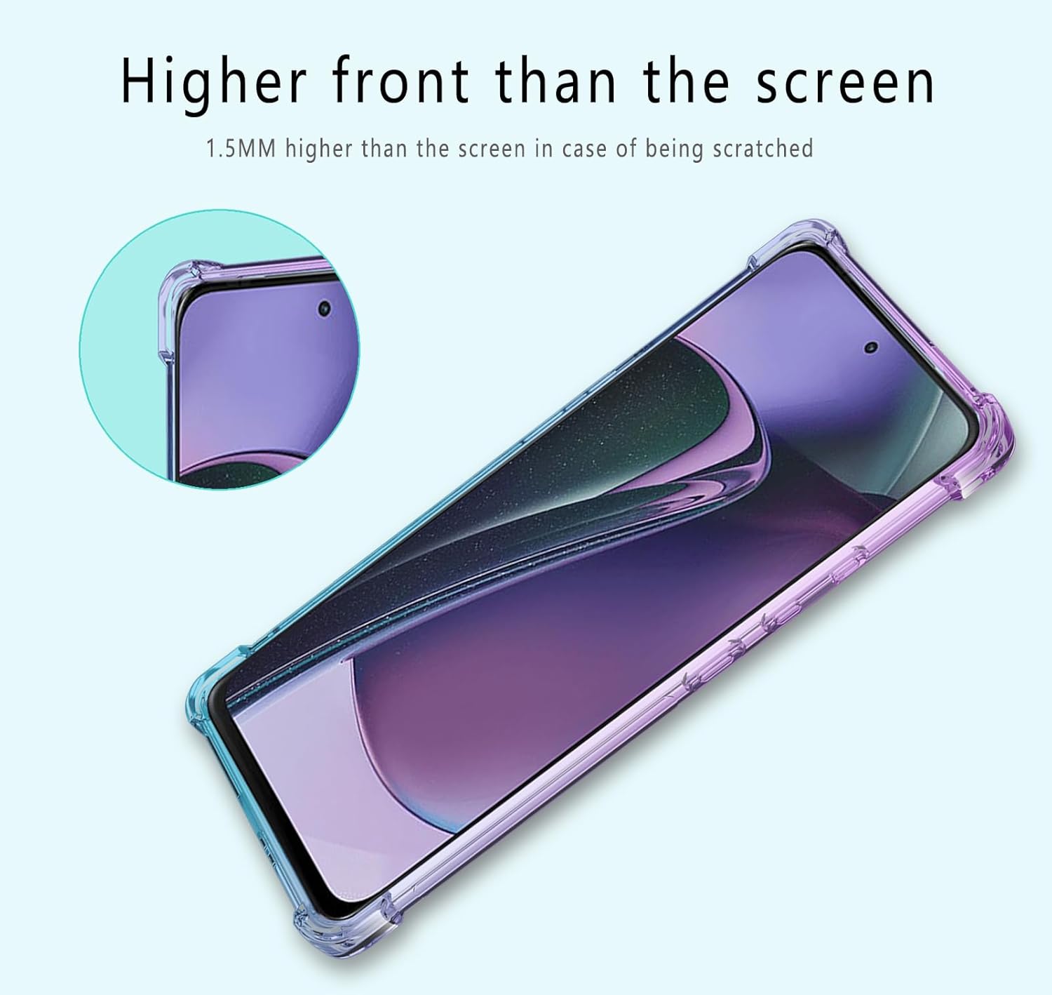 Osophter Funda para Moto G Stylus 5G 2023 transparente para mujeres y niñas con protector de pantalla, esquinas reforzadas de poliuretano