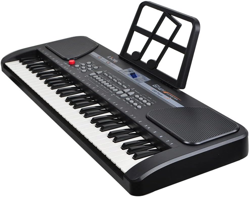 iMeshbean – Piano de teclado eléctrico para niños de 24 pulgadas, piano de 61 teclas, piano electrónico con micrófono, teclado de música, piano para