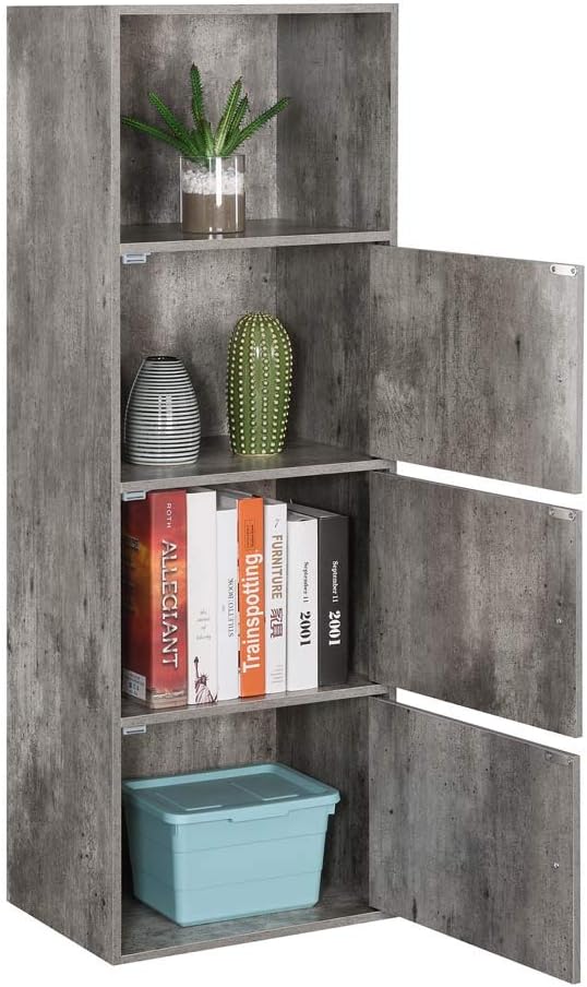 Convenience Concepts Xtra Storage – Armario de 3 puertas con estante, 16.5 pulgadas de largo x 12 pulgadas de ancho x 46.75 pulgadas de alto, abedul