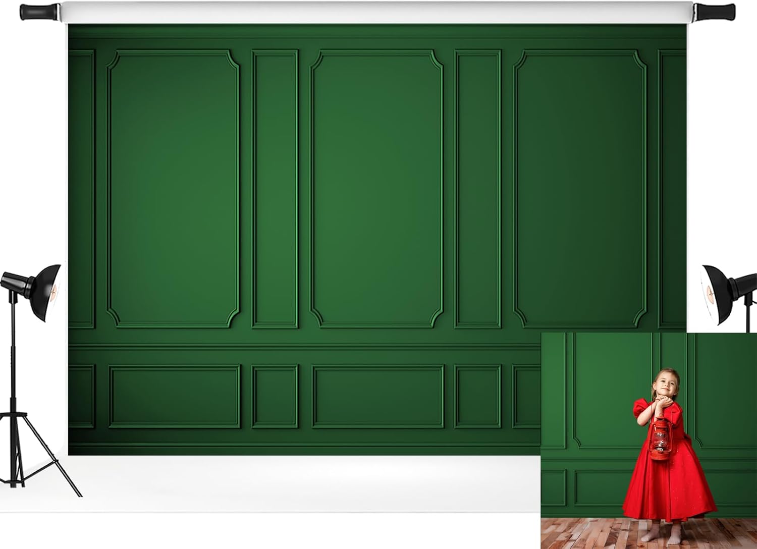 Kate Telón de fondo de pared verde de Navidad de 10 x 6.5 pies, decoración del hogar, fotografía de fondo, accesorios de estudio