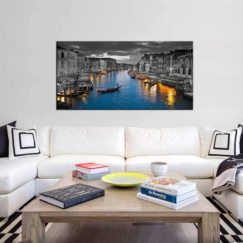 LevvArts Lienzo de Italia para pared, hermoso paisaje del Gran Canal, impresiones fotográficas de horizonte de Venecia, póster para el hogar,