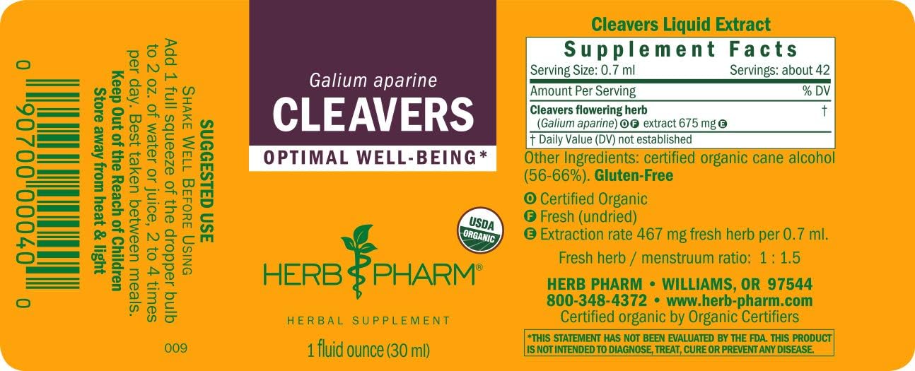 Herb Pharm Cleavers Extracto Líquido – 1 Oz (DCLEAV01)