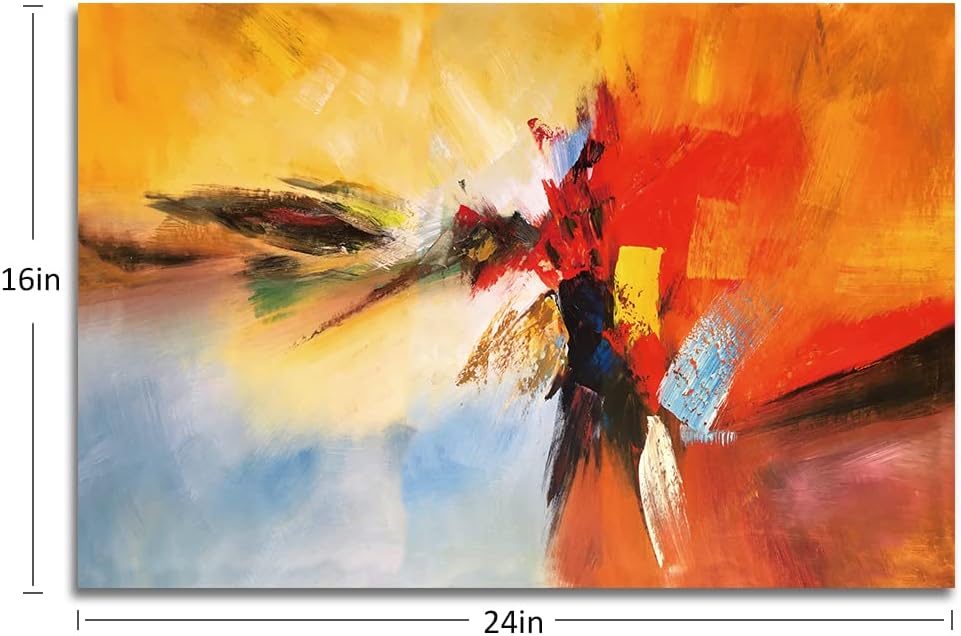 Lienzo decorativo amarillo para pared, pinturas de arte abstracto, colores rojos cálidos, graffiti sobre fondo blanco, decoración moderna para sala