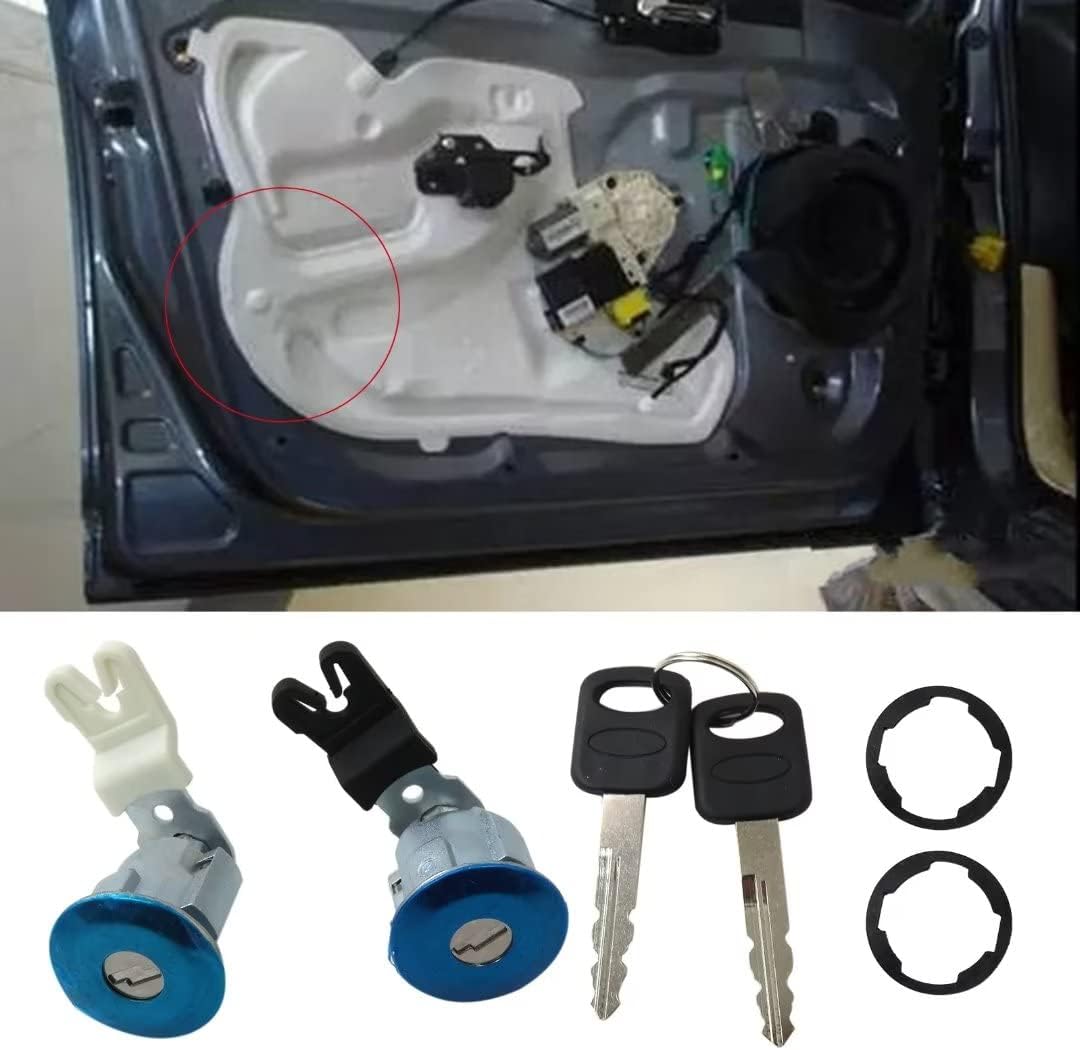 Juego de 2 cilindros de bloqueo de puerta 13268592, DL143B delanteros con 2 llaves de repuesto para Ford 2001-2003 Ranger Edge