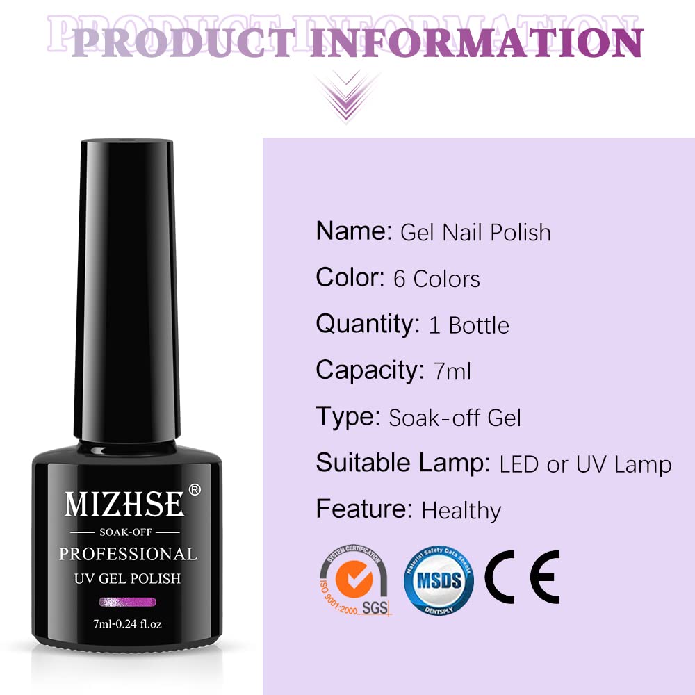 MIZHSE Kit de esmalte de uñas de gel Cat Eye de 0.3 fl oz, juego de manicura de arte de uñas de ojo de gato que cambia de color, esmalte de gel con
