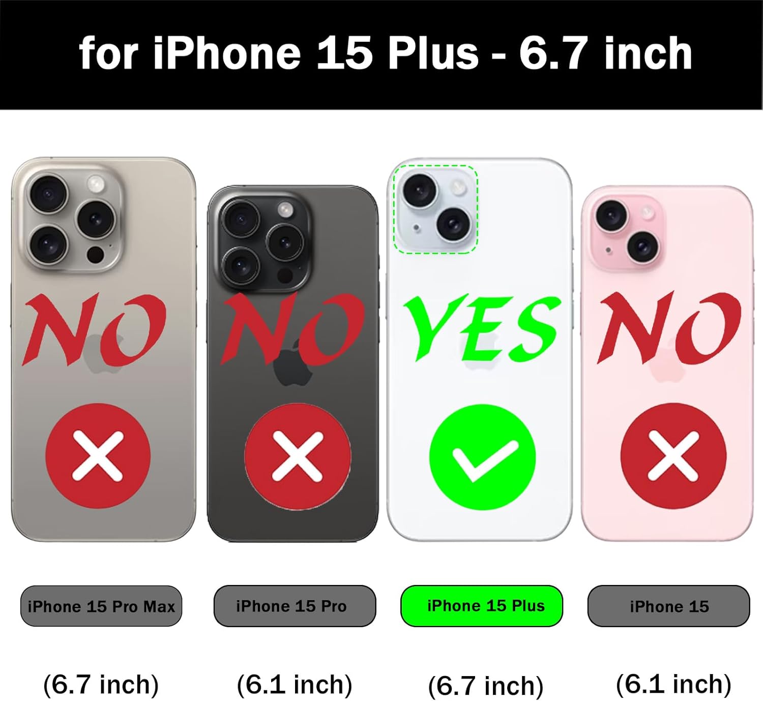 QIXIU Funda tipo cartera para iPhone 15 Plus, multifunción, desmontable, 3 en 1, funda magnética para teléfono, con correa abatible, cremallera y