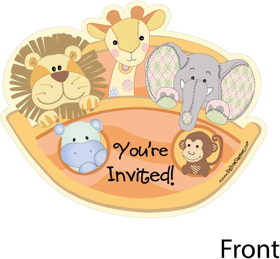 Big Dot of Happiness Noah’s Ark – Invitaciones de relleno en forma de – Tarjetas de invitación de baby shower con sobres – Juego de 12