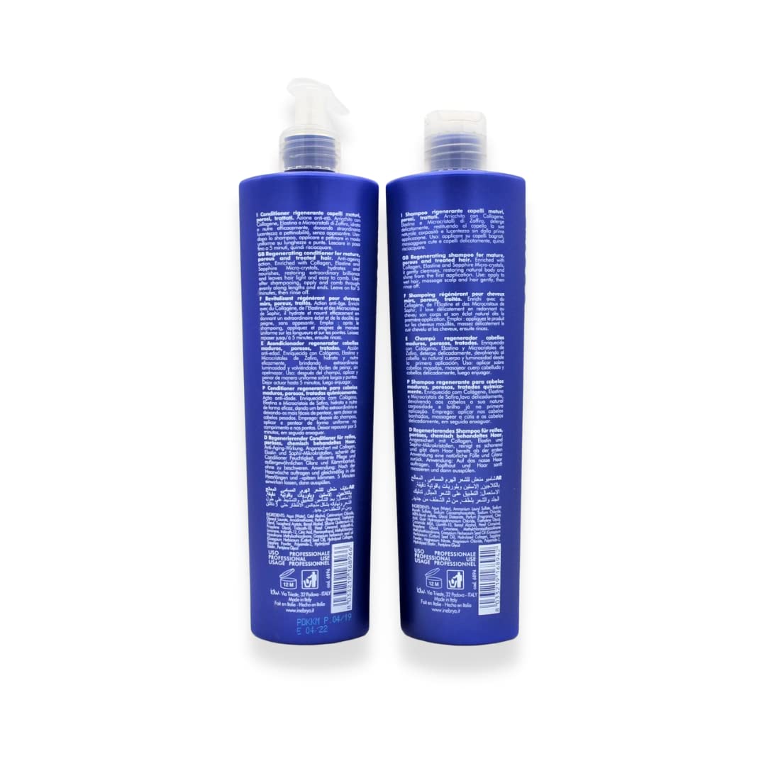 Juego de champú y acondicionador Ice Cream Age Therapy Tratamiento revitalizante y regenerador con colágeno, elastina y zafiro para cabello dañado y