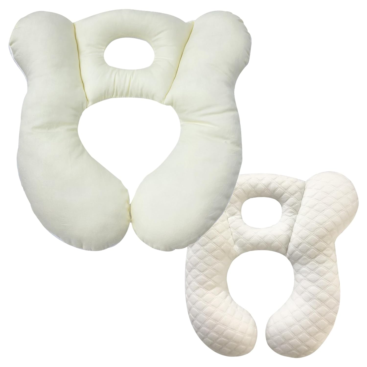 Almohada de viaje para bebé, cojín de apoyo para cabeza y cuello infantil para asiento de automóvil, cochecito y cochecito (beige)