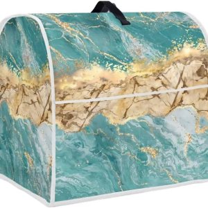 Cubierta antipolvo con estampado de mármol verde azulado para máquina exprimidora, compatible con Kitchen Aid Bowl Lift de 6 a 8 cuartos de galón, Cubierta antipolvo con estampado de mármol verde azulado para máquina exprimidora, compatible con Kitchen Aid Bowl Lift de 6 a 8 cuartos de galón,