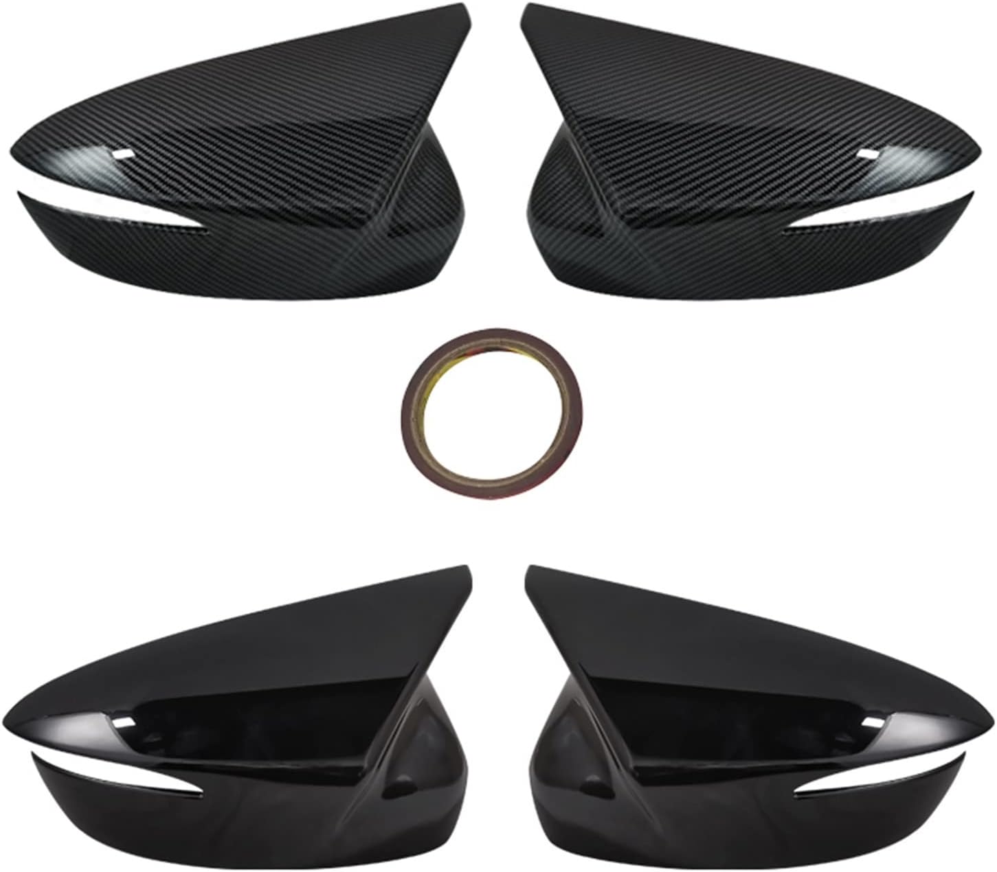 Cubierta de espejo retrovisor lateral Tapa de espejo de puerta para Mazda CX-3 CX-4 CX-5 Accesorios (Color 1 pieza Negro Izquierdo)