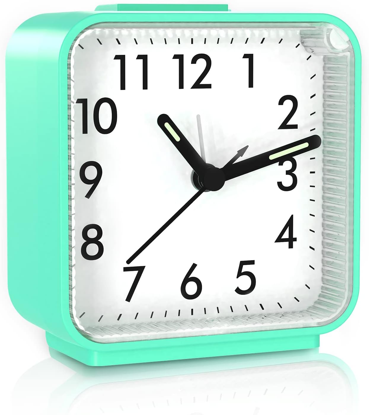 JXTZ Reloj despertador analógico, reloj de noche alimentado por batería, reloj de viaje silencioso sin tictac con luz nocturna, repetición, fácil de