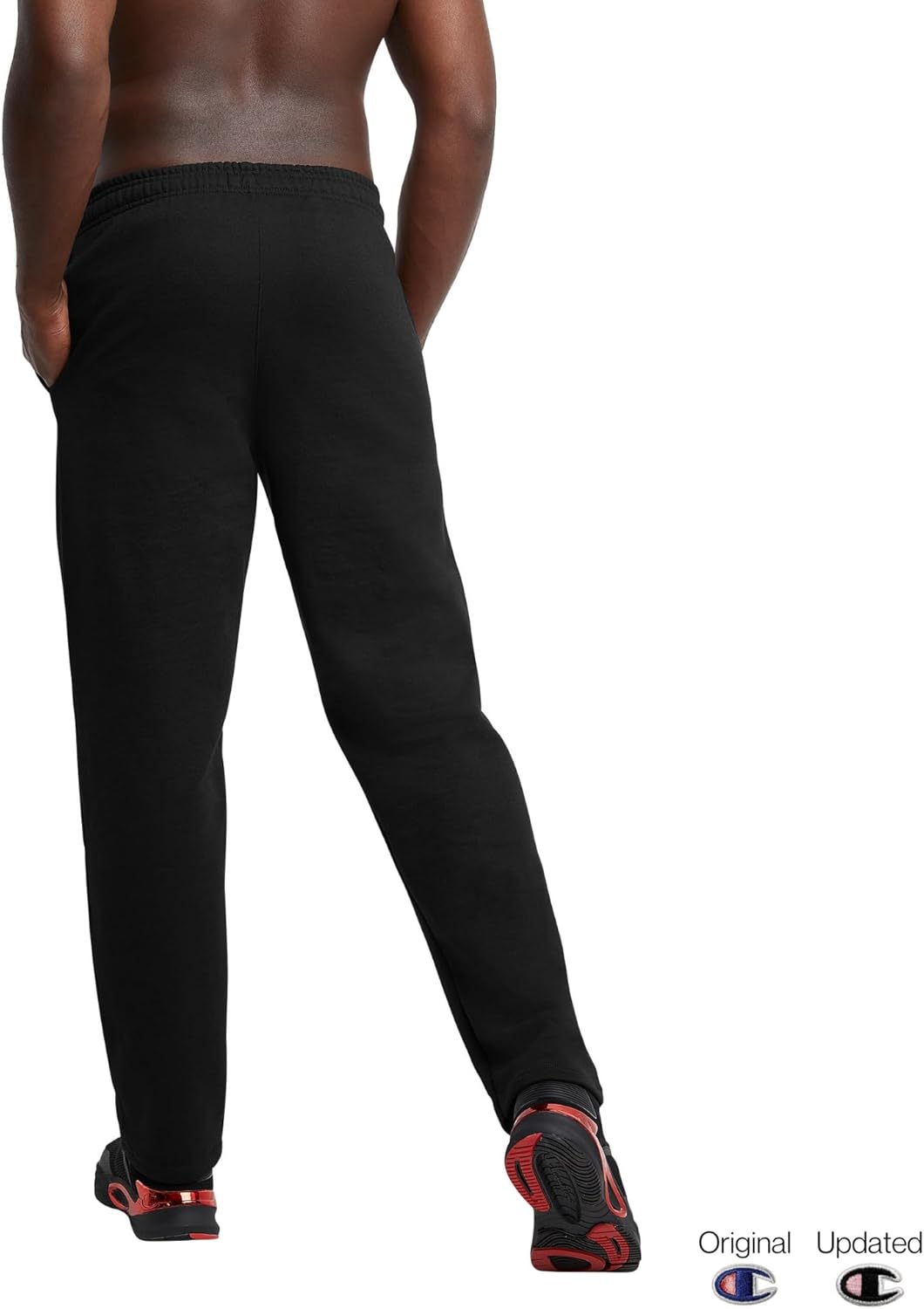 Champion Pantalones deportivos para hombre, Powerblend, vellón, con parte inferior abierta (talla regular o grande y alto)