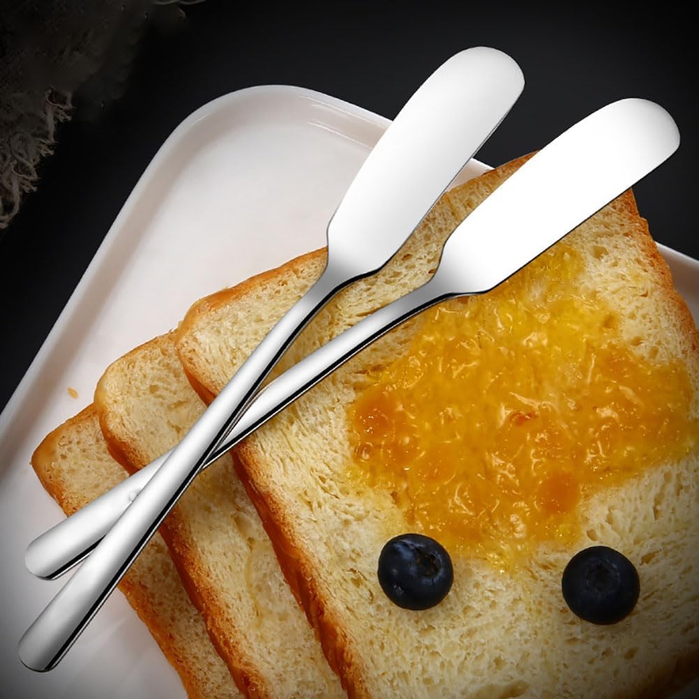 ccHuDE 4 unidades de esparcidores de queso de acero inoxidable, cuchillos de mantequilla, cuchillos para untar queso crema, cuchillos pequeños para
