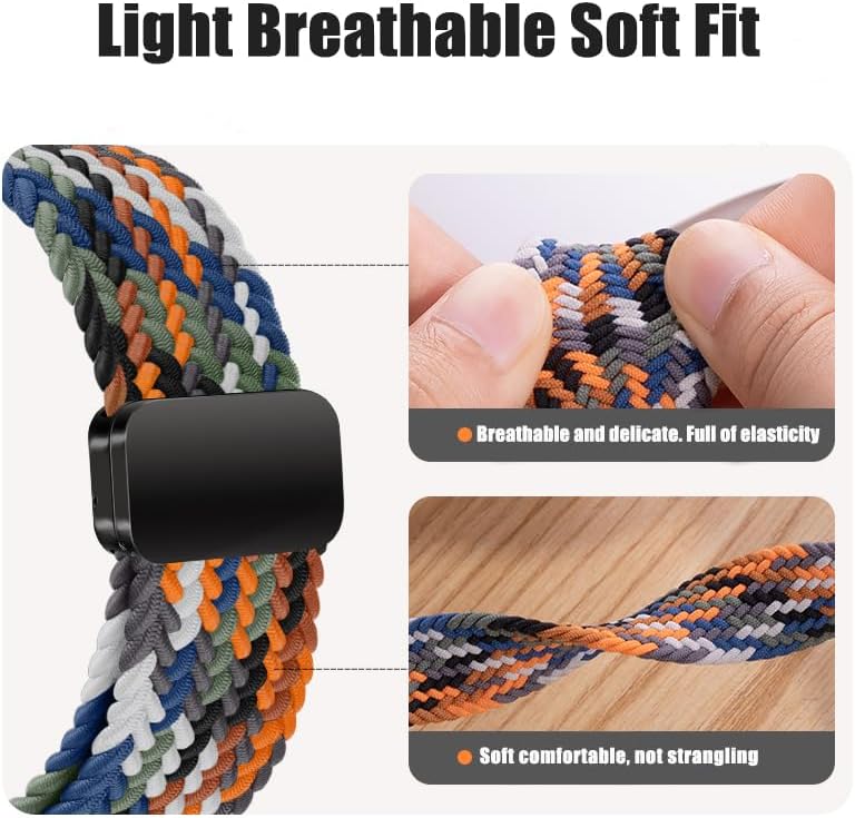 Correas deportivas de nailon compatibles con Apple Watch Band Ultra de 1.929 in, 1.772 in, 1.732 in, 1.654 in, 1.614 in, 1.575 in, 1.496 in, correa