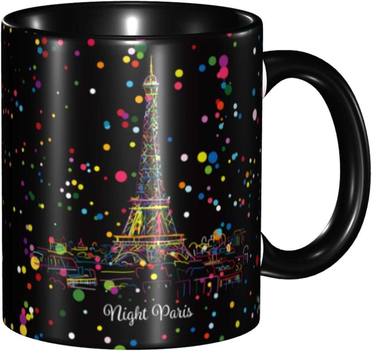Taza de café colorida de la Torre Eiffel de París de 11 onzas, taza de té de cerámica, para mujeres y hombres, regalos para oficina, hogar,