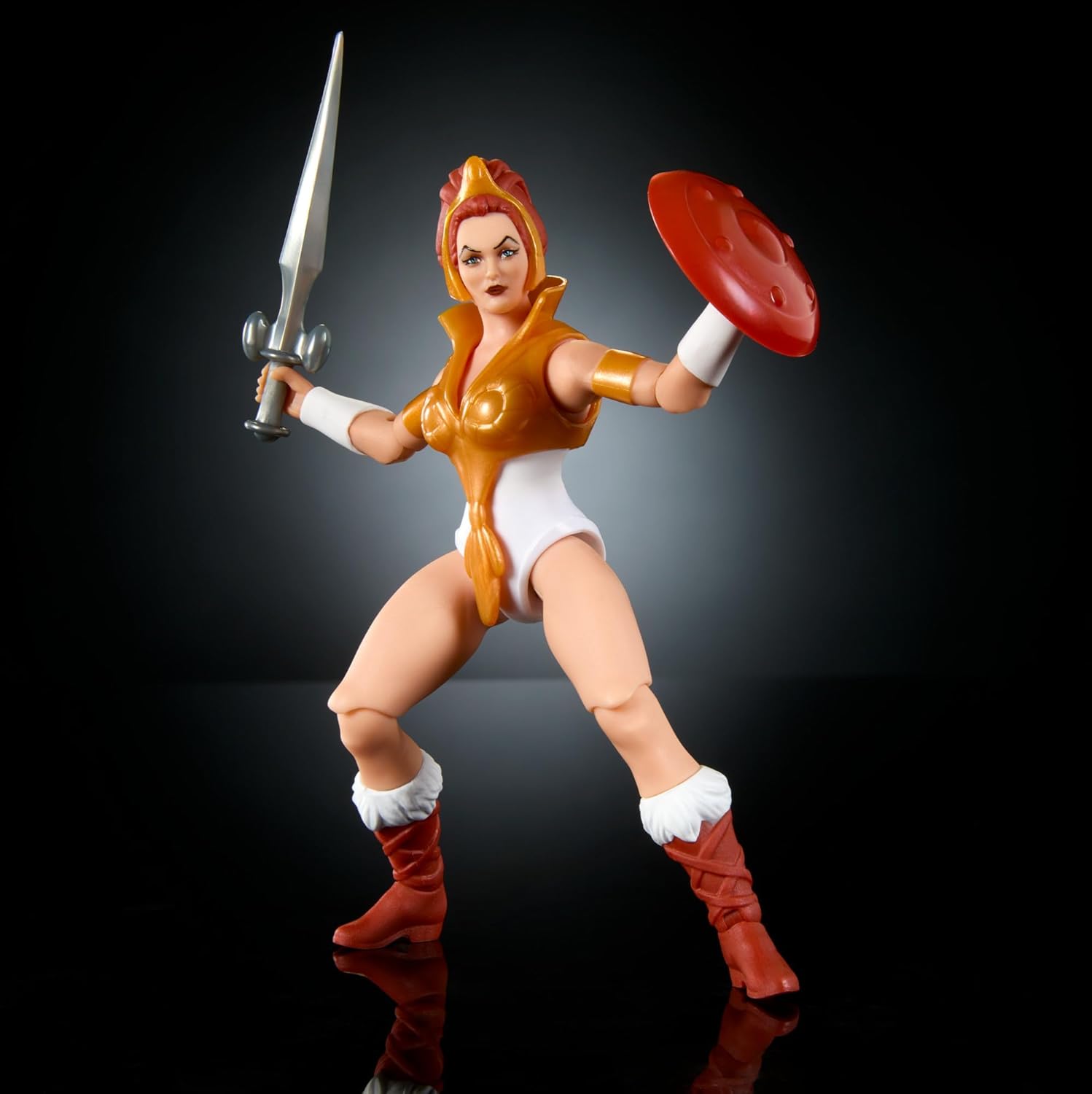 Masters of the Universe Origins Toy, figura de acción de la colección de dibujos animados de Teela, heroína MOTU de 5.5 pulgadas, accesorios y