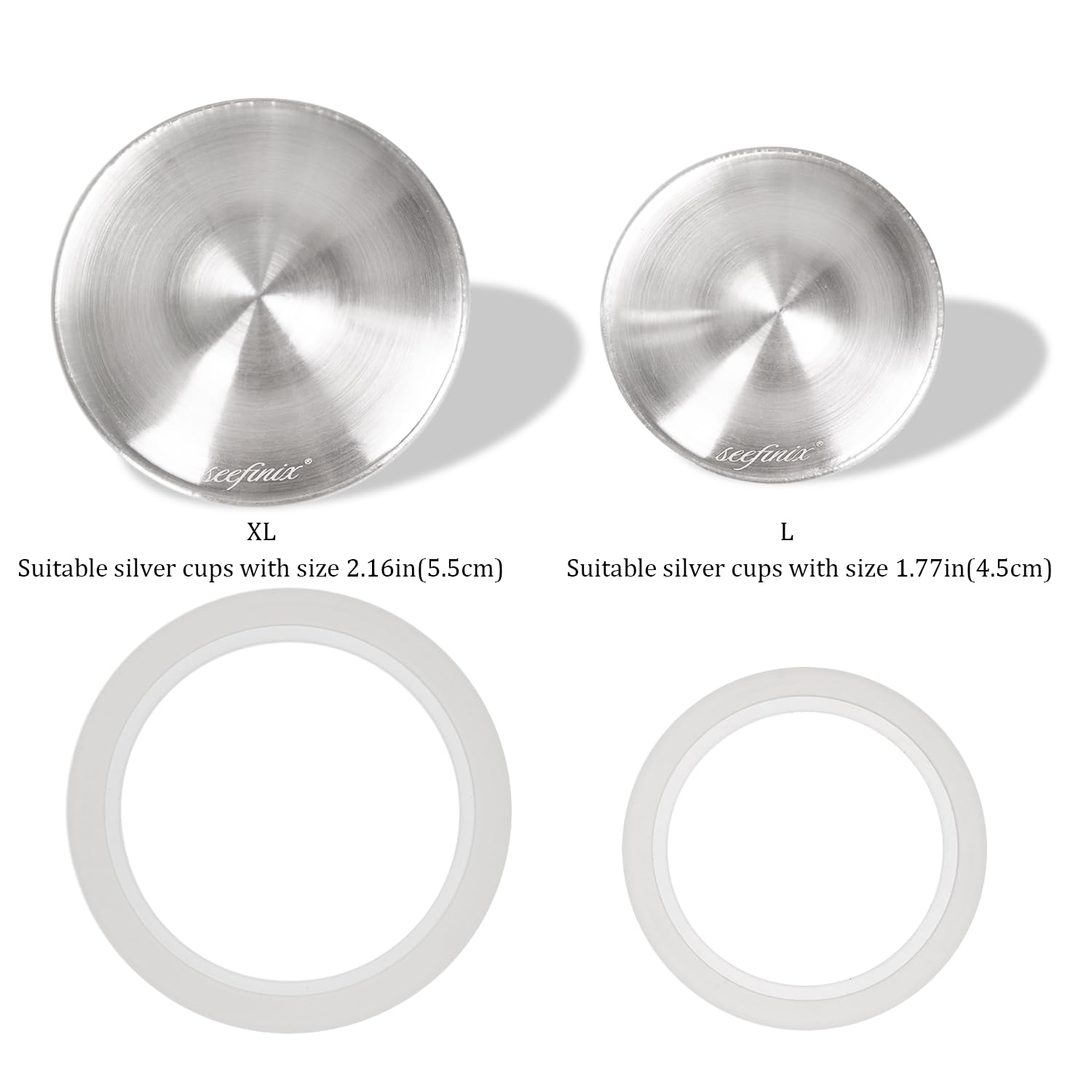 Junta tórica de silicona compatible con las tazas de lactancia originales de plata, talla XL