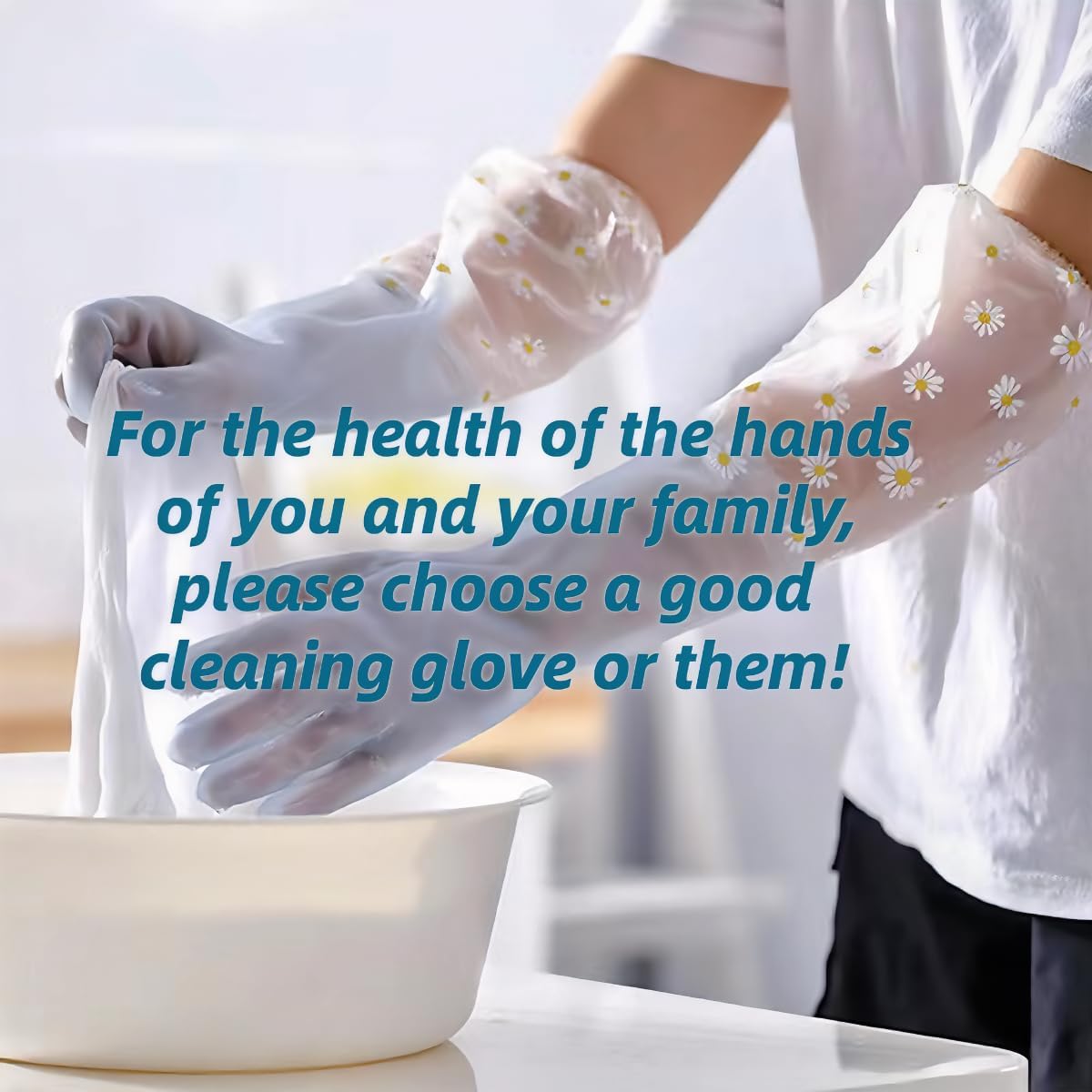 FixiZy Guantes de limpieza de cocina, 3 pares, guantes de goma reutilizables, antideslizantes, para lavandería, cocina, jardinería, hogar (puño