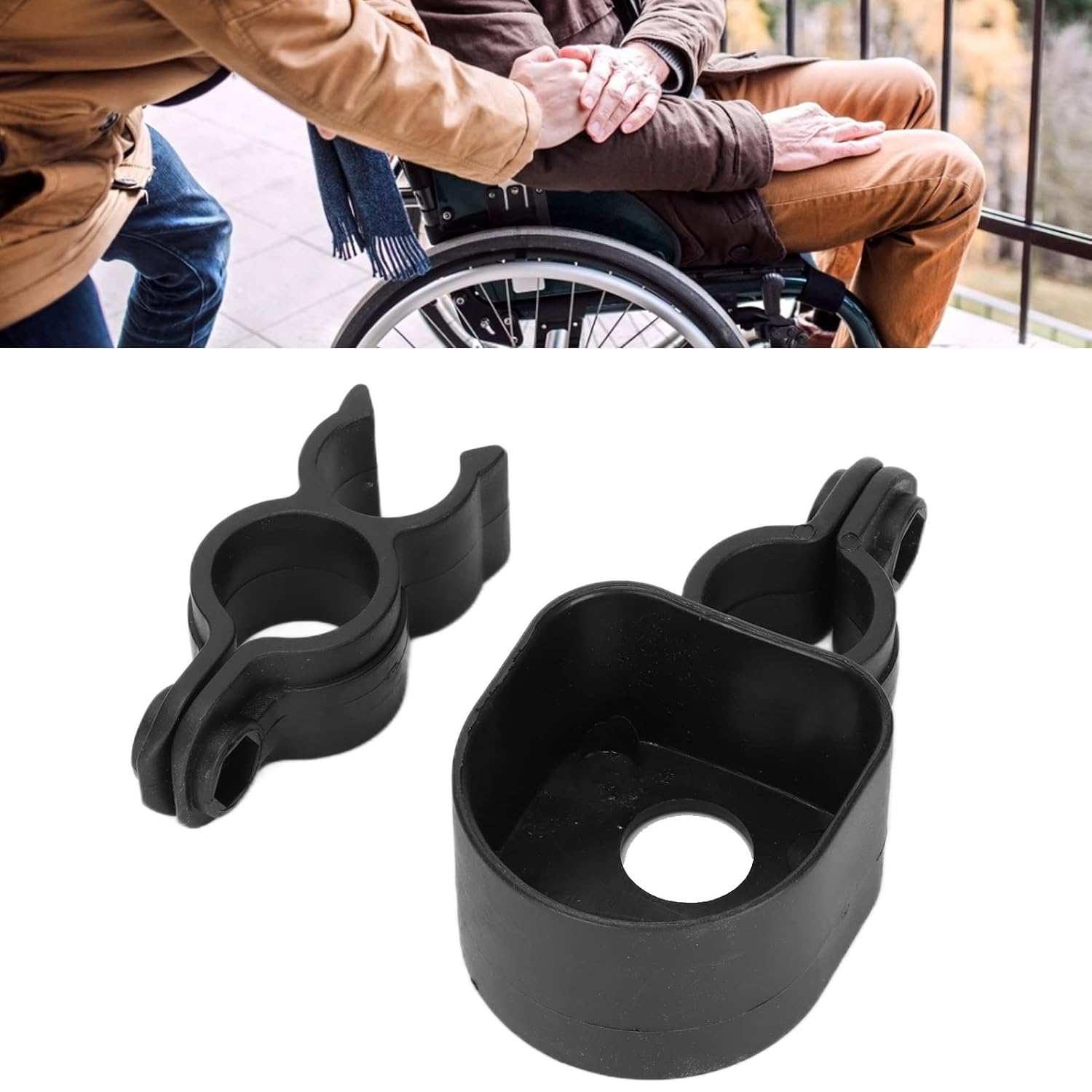 Soporte para bastones, soporte para bastón para silla de ruedas, soporte duradero para sillas de ruedas, rodillos, scooters de rodilla, soporte
