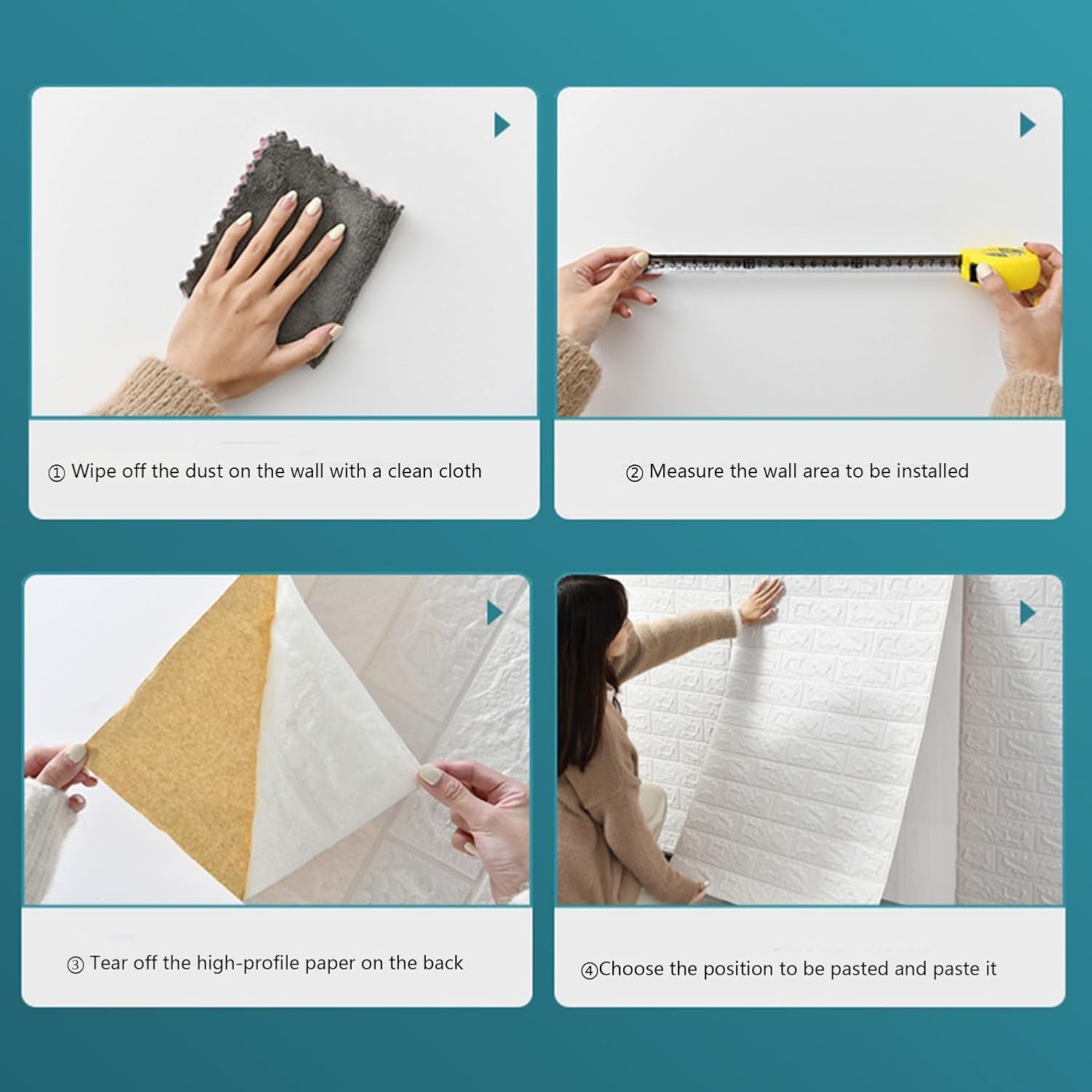 Paneles de pared de espuma 3D para pared de fondo XPEPanel impermeable paracocina, baño, sala de estar (color blanco, tamaño 70CMX10M)
