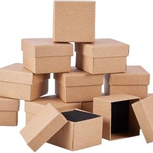 BENECREAT Paquete de 24 cajas pequeñas de cartón para pendientes de 1.88 x 1.8 x 1.33 pulgadas, cajas de regalo cuadradas de cartón para Navidad, BENECREAT Paquete de 24 cajas pequeñas de cartón para pendientes de 1.88 x 1.8 x 1.33 pulgadas, cajas de regalo cuadradas de cartón para Navidad,